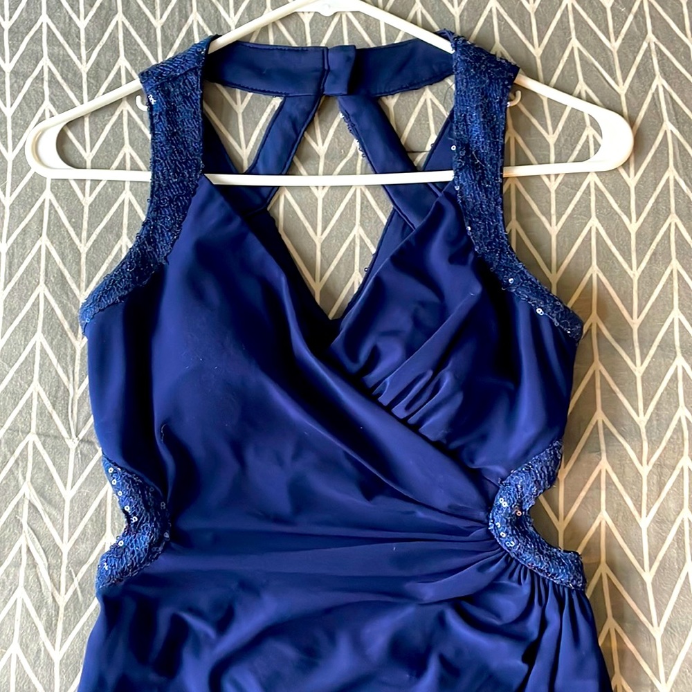Dark blue sequin mini dress size 3/4